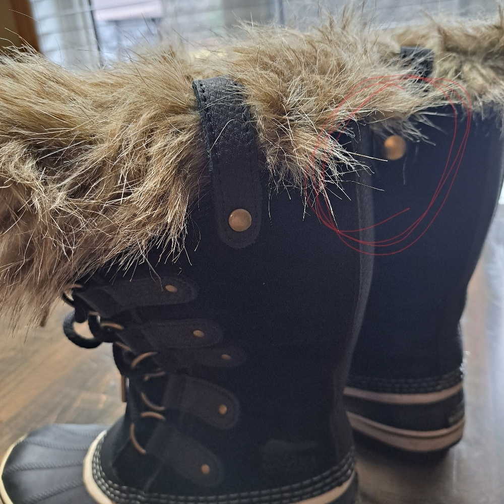 Ladies SOREL Suede Leather Rubber WATERPROOF Winter Boots Size 9 Fur Liners - Picture 7 of 7